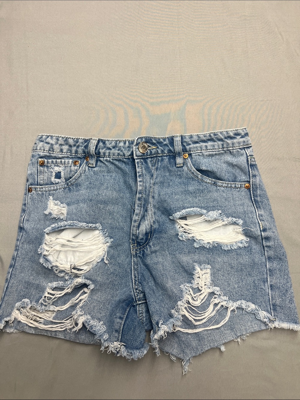 Almost Famous juniors Light Blue Distressed Denim Shorts